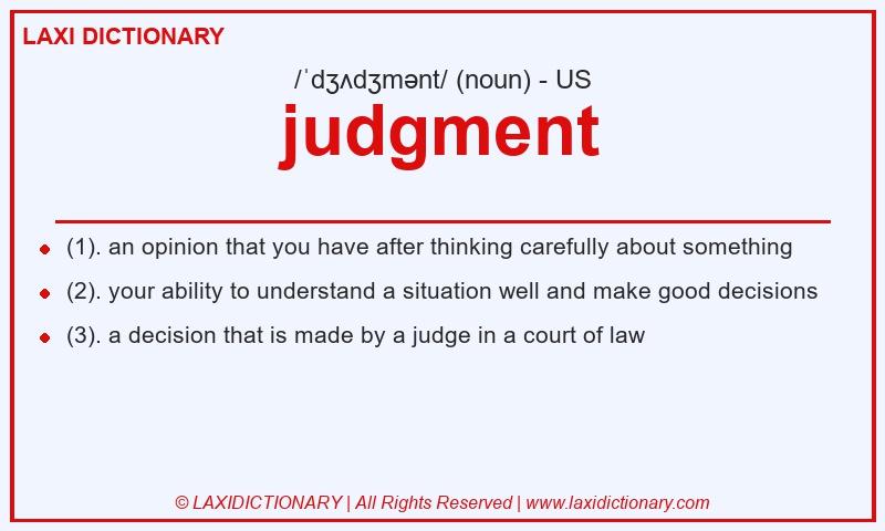 Definition judgment in American English