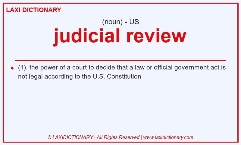 Definition judicial review in American English