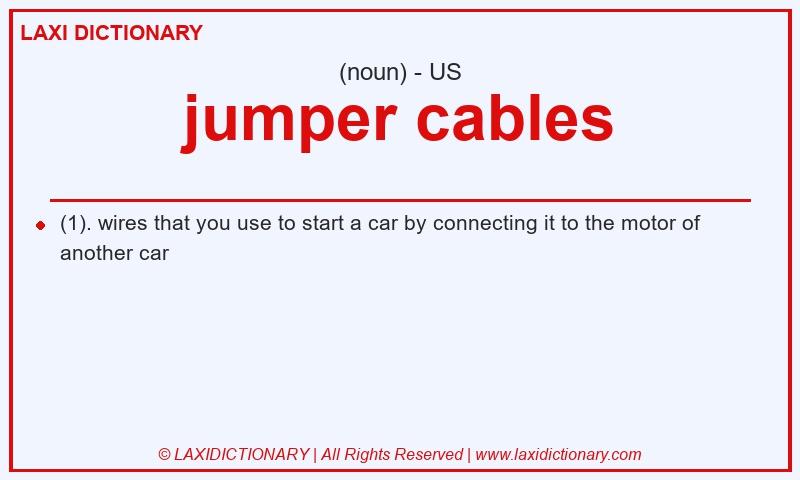 Definition jumper cables in American English