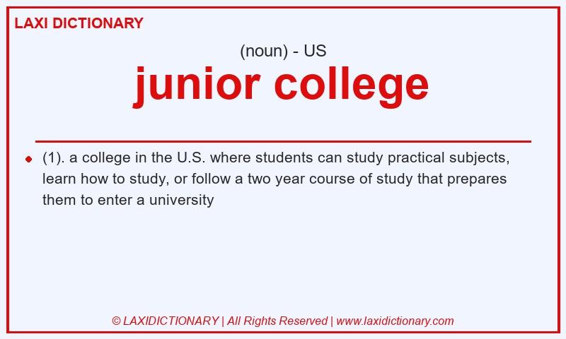 Definition junior college in American English