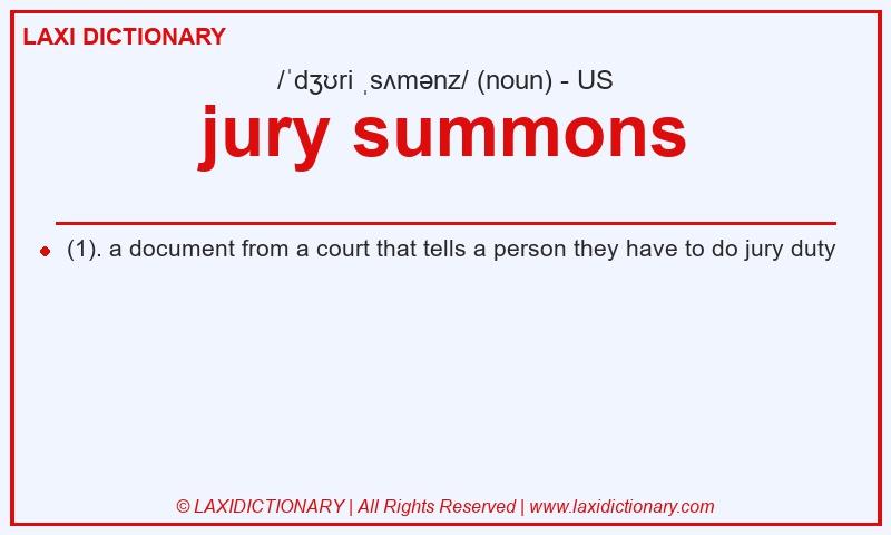 Definition jury summons in American English