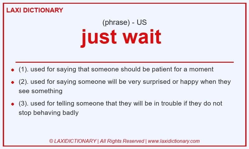 Definition just wait in American English