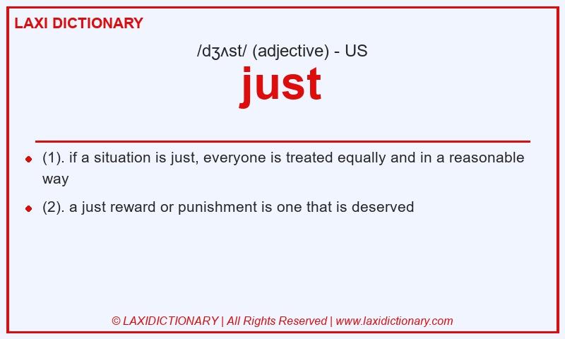 Definition just in American English