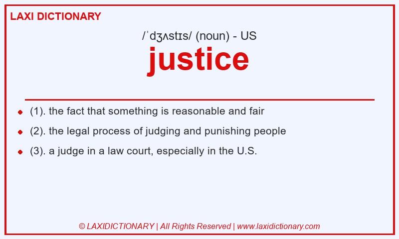 Definition justice in American English