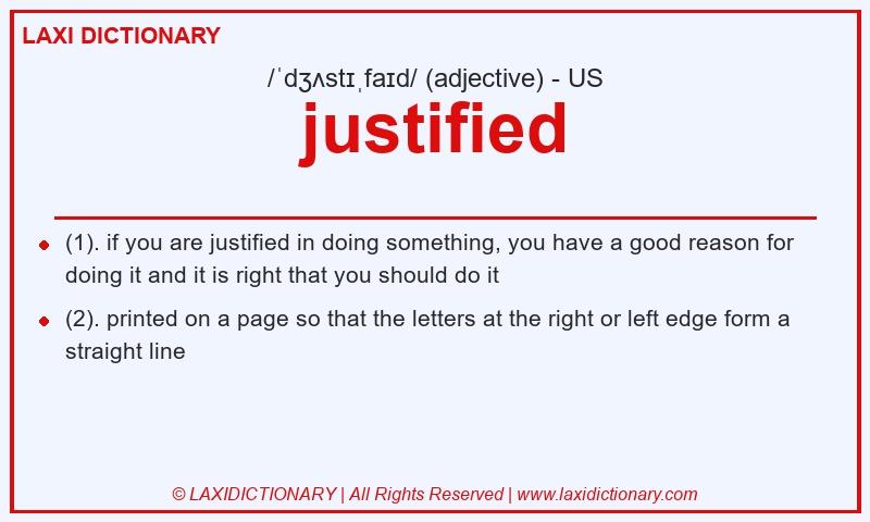 Definition justified in American English