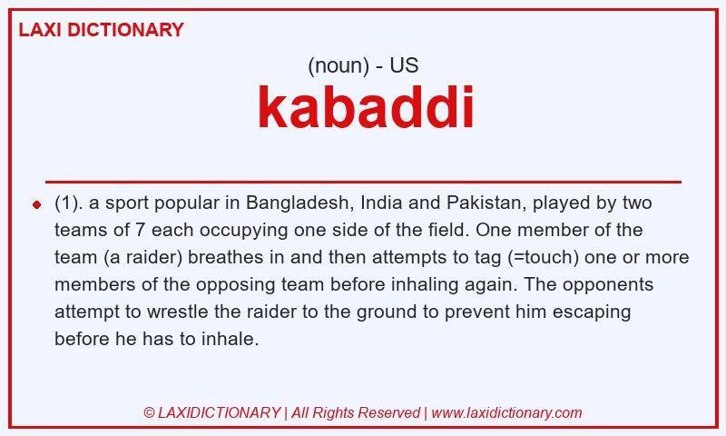 Definition kabaddi in American English