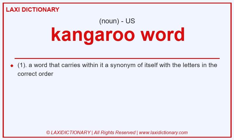 Definition kangaroo word in American English