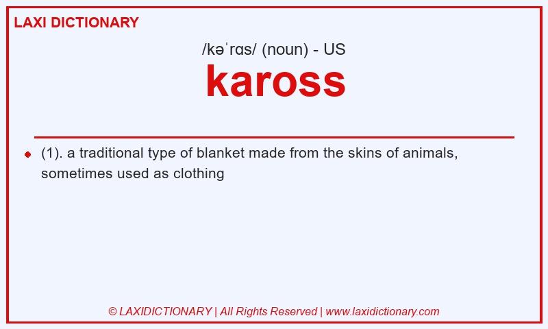 Definition kaross in American English