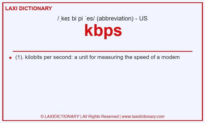 Definition kbps in American English