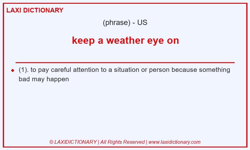Definition keep a weather eye on in American English