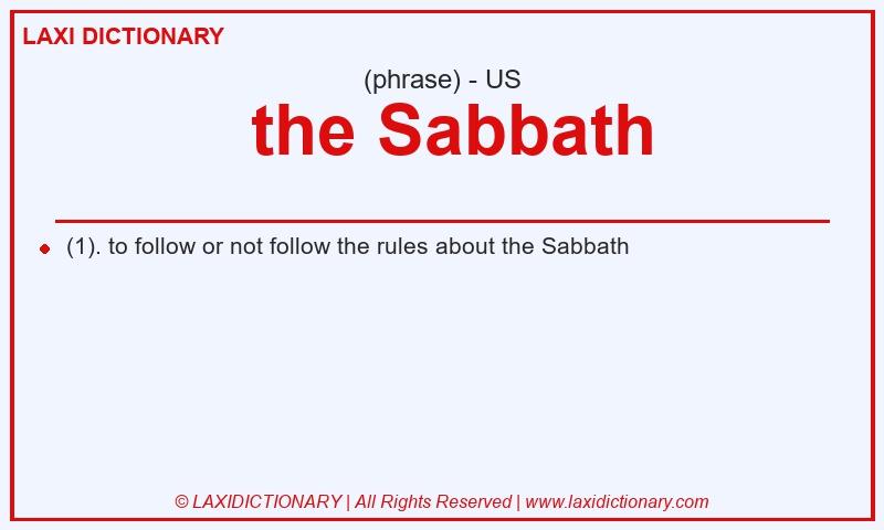 Definition  the Sabbath in American English