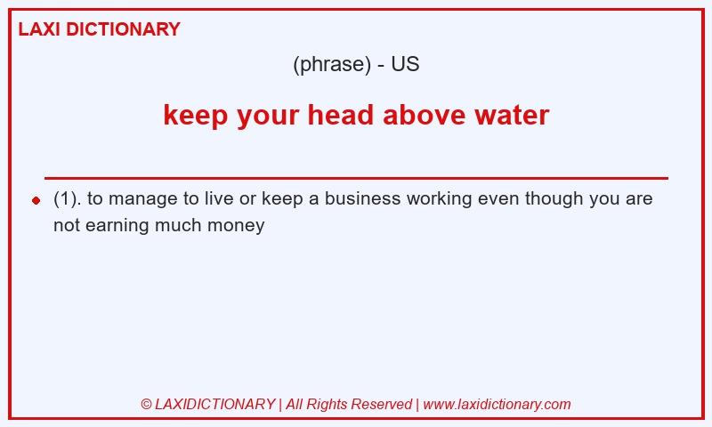 Definition keep your head above water in American English