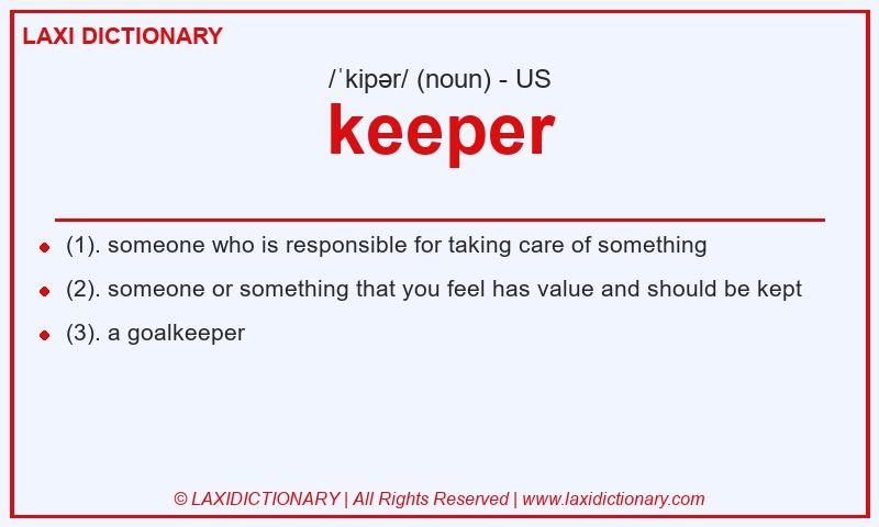 Definition keeper in American English