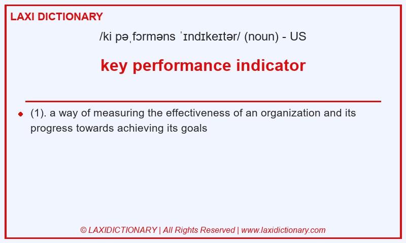 Definition key performance indicator in American English