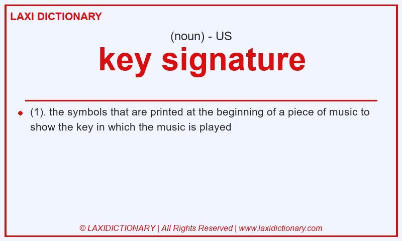 Definition key signature in American English