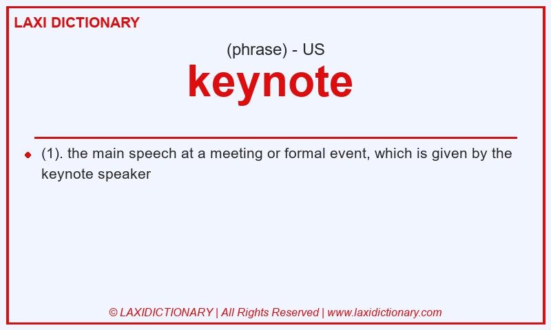 Definition keynote  in American English