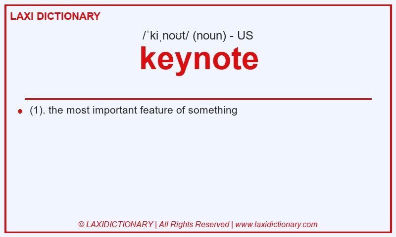 Definition keynote in American English