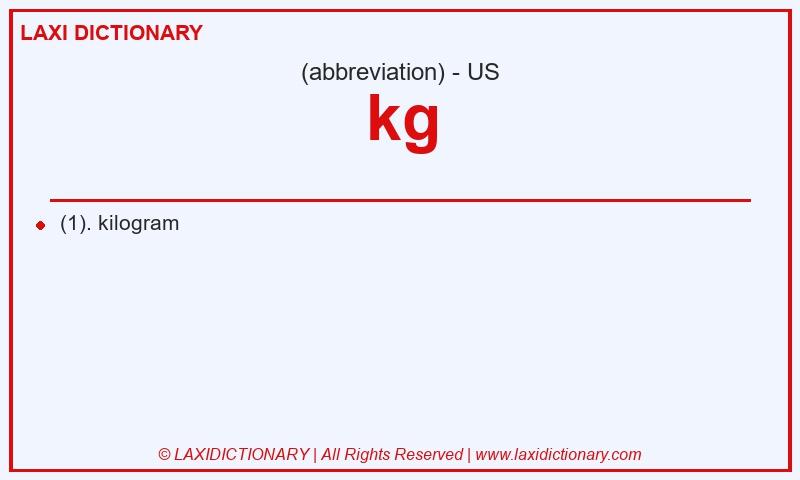 Definition kg in American English