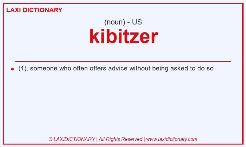 Definition kibitzer in American English