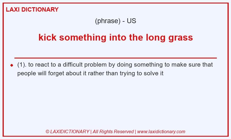 Definition kick something into the long grass in American English