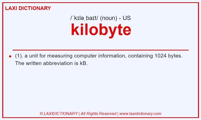 Definition kilobyte in American English