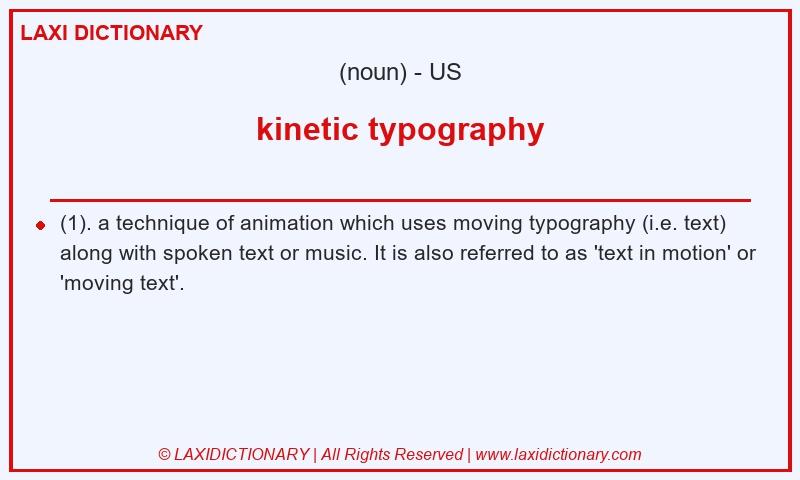 Definition kinetic typography in American English