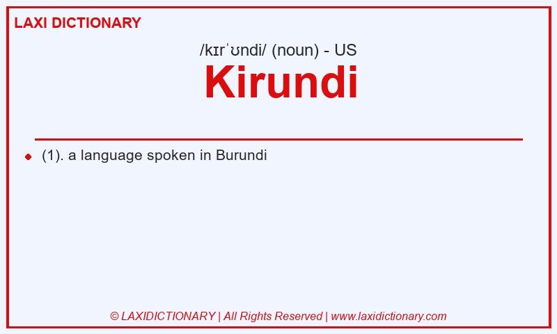Definition Kirundi in American English