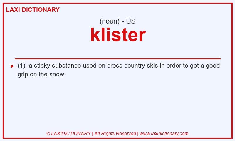 Definition klister in American English
