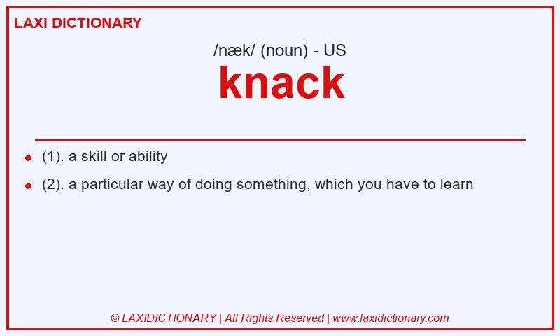 Definition knack in American English