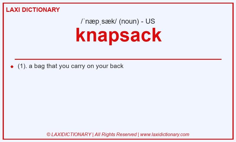 Definition knapsack in American English