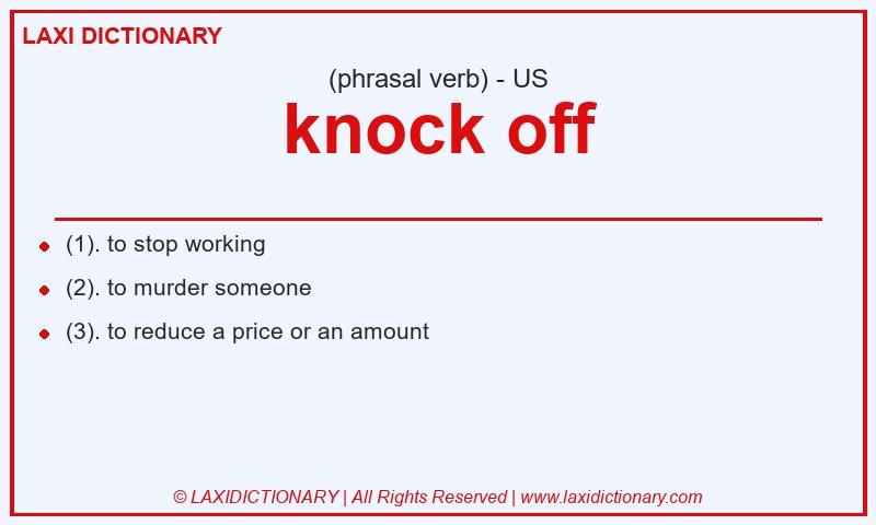 Definition knock off in American English