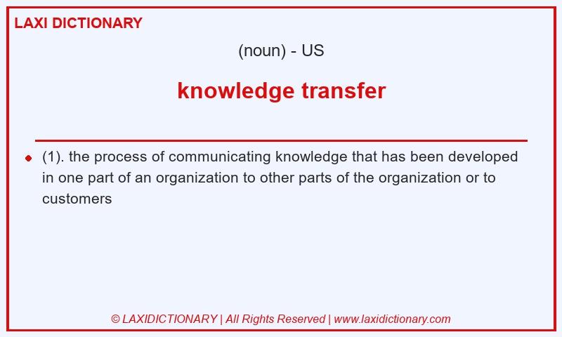 Definition knowledge transfer in American English