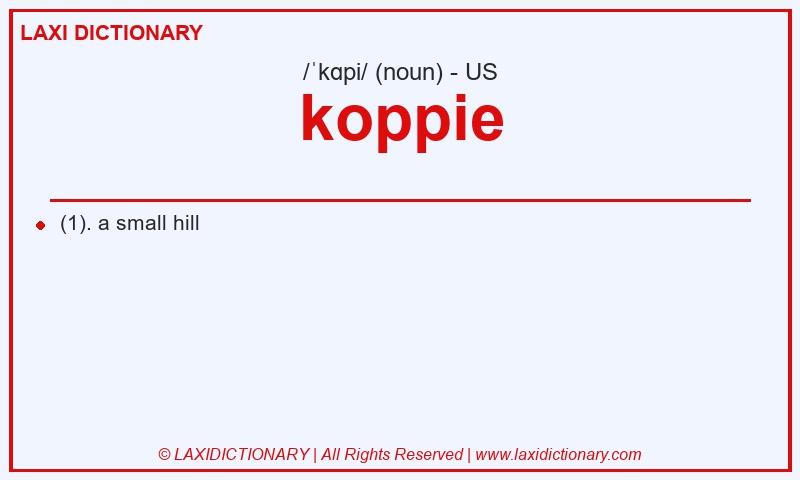 Definition koppie in American English