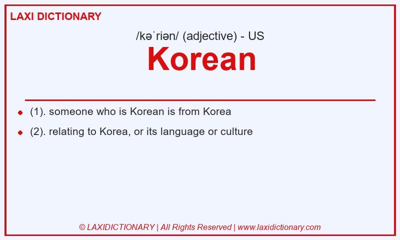 Definition Korean in American English