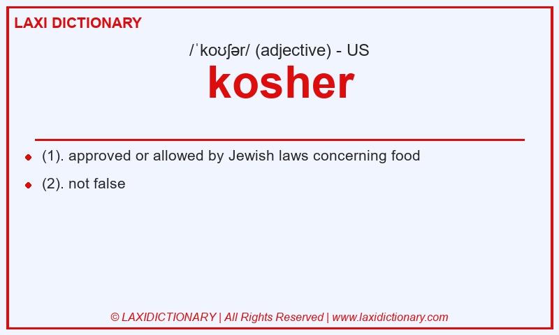 Definition kosher in American English