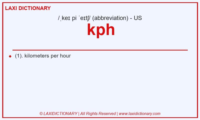 Definition kph in American English