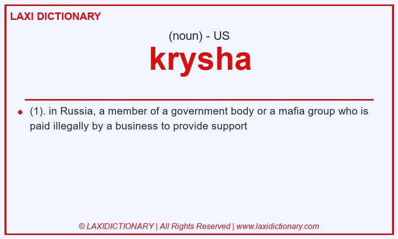 Definition krysha in American English