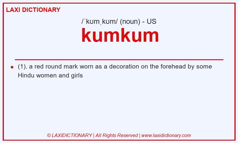 Definition kumkum in American English