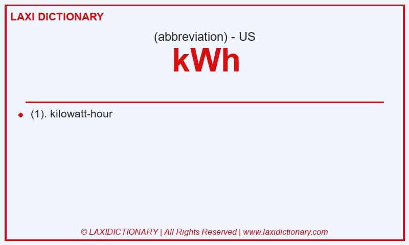 Definition kWh in American English