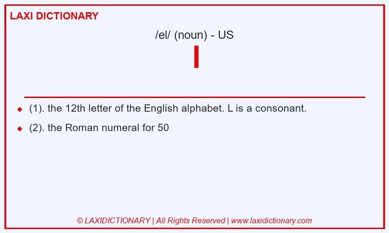 Definition l in American English