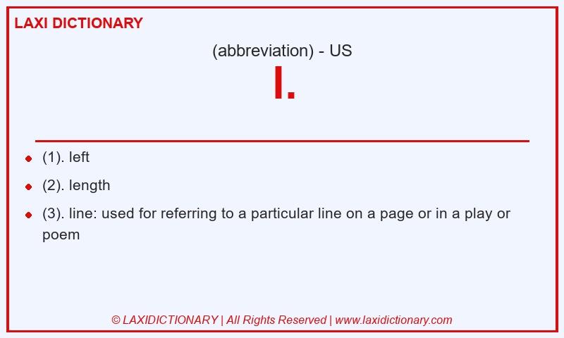 Definition l. in American English