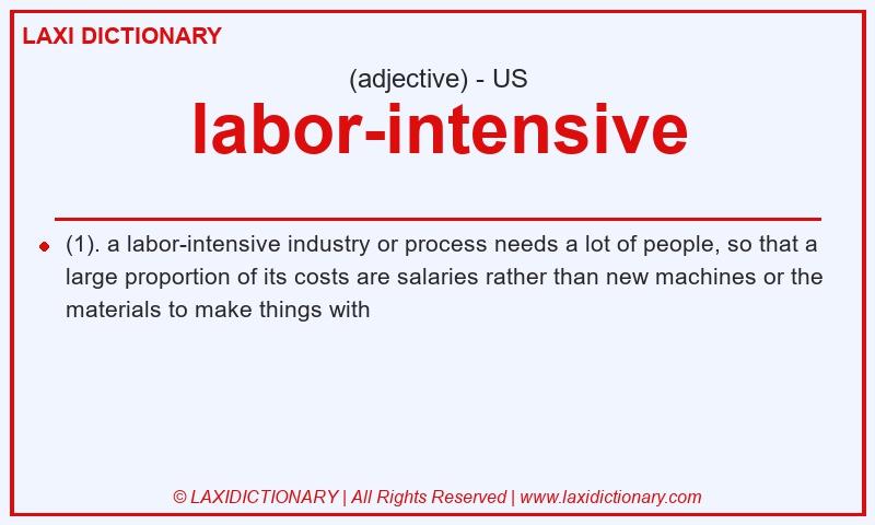 Definition labor-intensive in American English