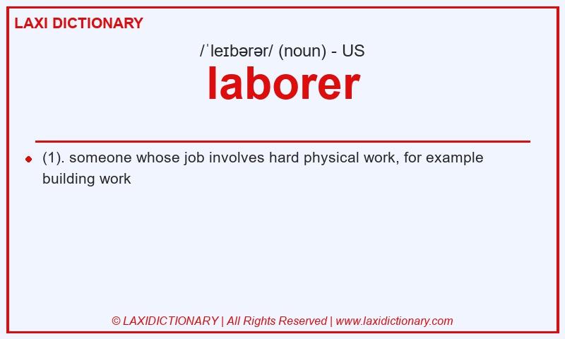 Definition laborer in American English