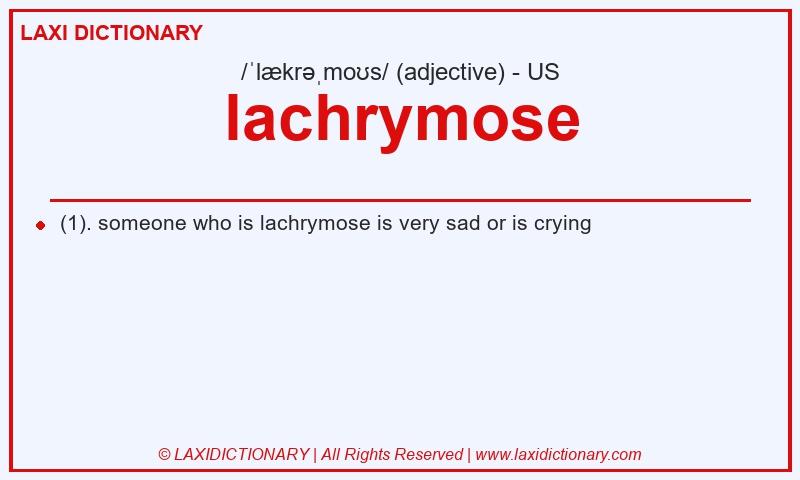 Definition lachrymose in American English