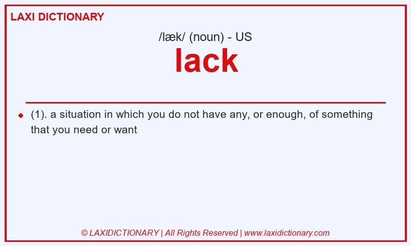 Definition lack in American English