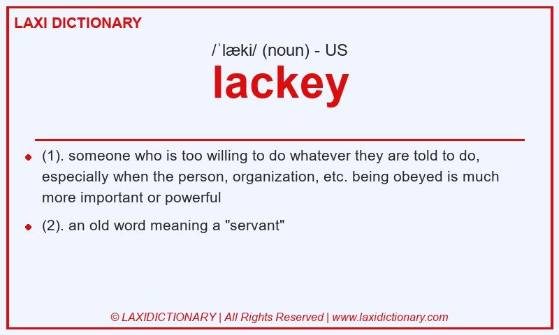 Definition lackey in American English