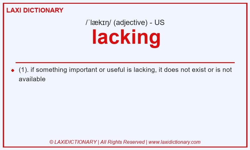 Definition lacking in American English