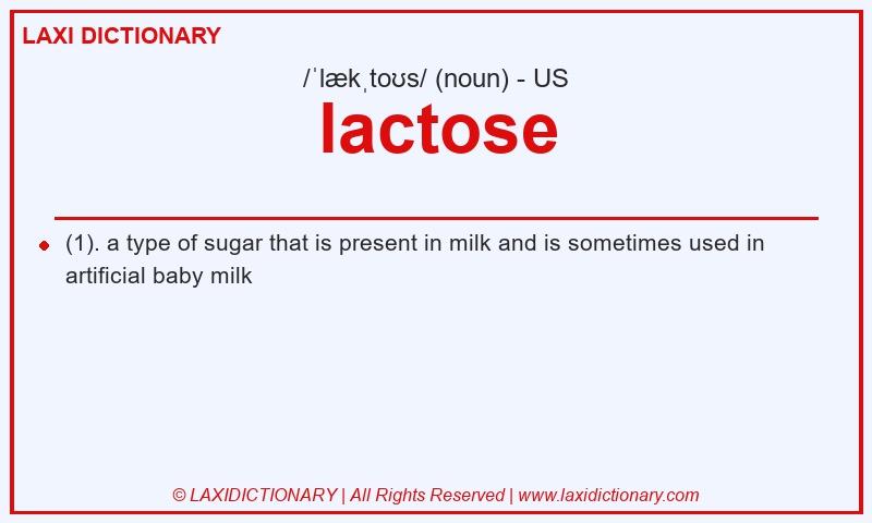 Definition lactose in American English