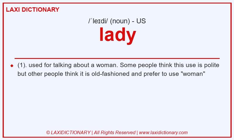 Definition lady in American English