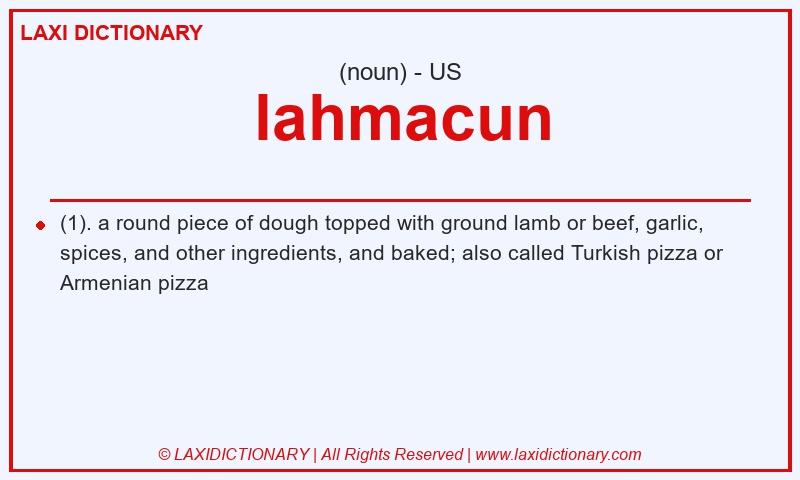 Definition lahmacun in American English